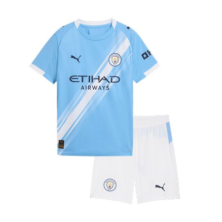 Kid's Manchester City Home Soccer Jersey Kit 2025/26