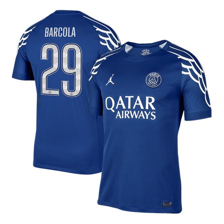 Men's BARCOLA #29 PSG Fourth Away Replica Soccer Jersey -UCL 2024/25