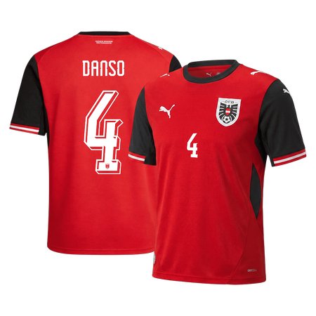 Men's DANSO #4 Austria Home Replica Soccer Jersey World Cup 2026