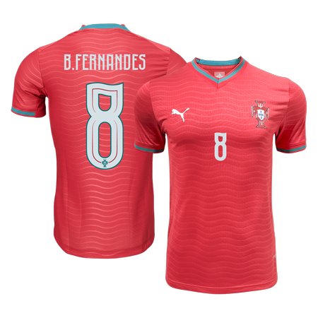 Men's B.FERNANDES #8 Portugal Home Authentic Jersey World Cup 2026