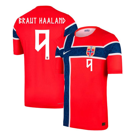 Kid's BRAUT HAALAND #9 Norway Home Match Authentic Jersey World Cup 2026
