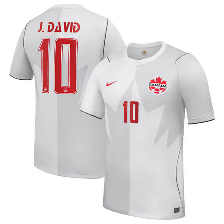 Kid's Jonathan David #10 Canada Home Stadium Replica Jersey World Cup 2026