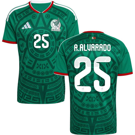 Kid's R.ALVARADO #25 Mexico Home Replica Jersey World Cup 2026