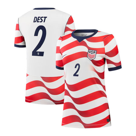 Women's Sergiño Dest #2 USA Home Stadium Replica Jersey World Cup 2026