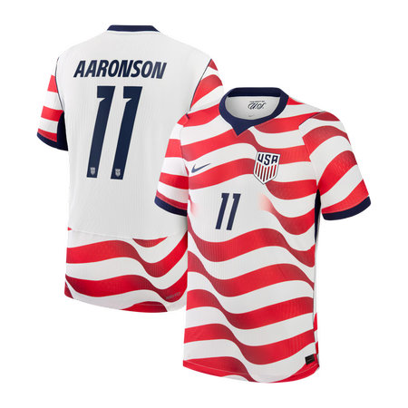 Men's Brenden Aaronson #11 USA Home Match Authentic Jersey World Cup 2026