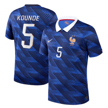 Kid's Jules Koundé #5 France Home Stadium Replica Jersey World Cup 2026
