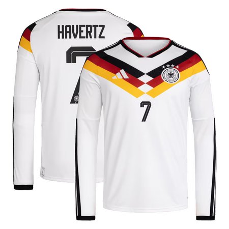 Men's Kai Havertz #7 Germany Home Replica Long Sleeve Jersey World Cup 2026