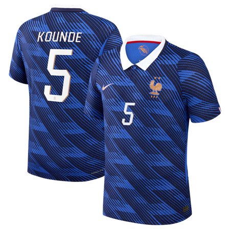 Kid's Jules Koundé #5 France Home Match Authentic Jersey World Cup 2026