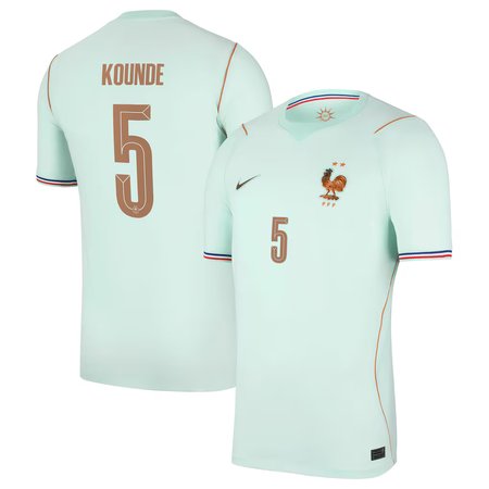 Kid's Jules Koundé #5 France Away Stadium Replica Jersey World Cup 2026