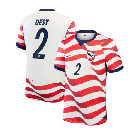 Men's Sergiño Dest #2 USA Home Stadium Replica Jersey World Cup 2026
