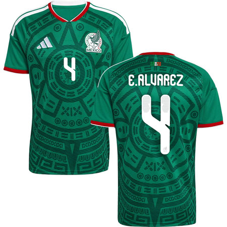 Kid's E.ALVAREZ #4 Mexico Home Replica Jersey World Cup 2026