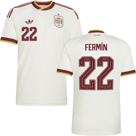 Kid's FERMÍN #22 Spain Away Replica Jersey World Cup 2026