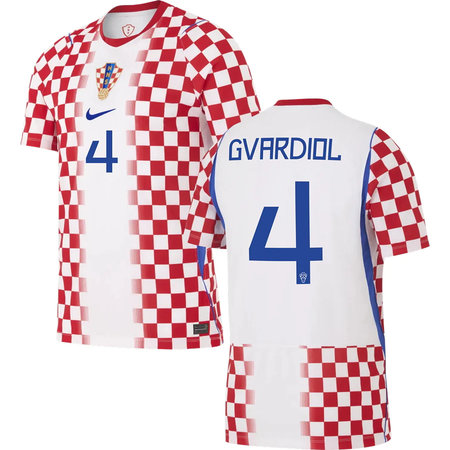 Kid's GVARDIOL #4 Croatia Home Replica Jersey World Cup 2026