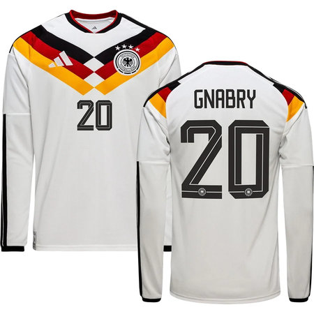 Men's GNABRY #20 Germany Home Replica Long Sleeve Jersey World Cup 2026