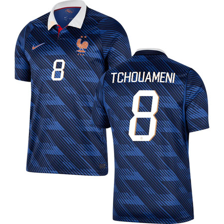 Men's TCHOUAMENI #8 France Home Replica Jersey World Cup 2026