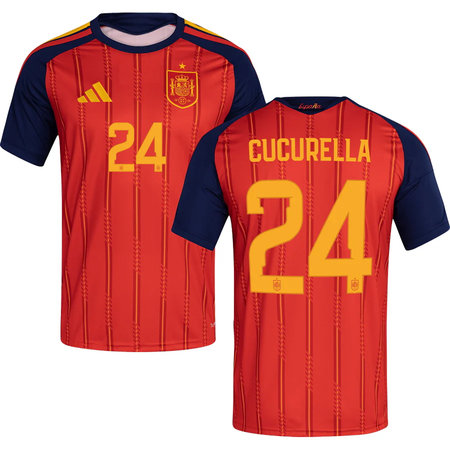 Kid's CUCURELLA #24 Spain Home Replica Jersey World Cup 2026