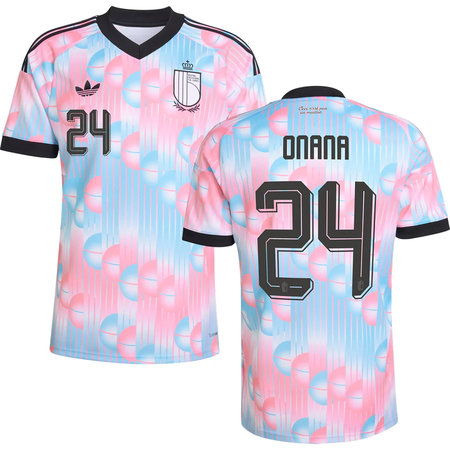 Kid's ONANA #24 Belgium Away Replica Jersey World Cup 2026