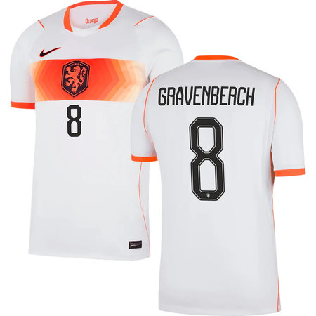 Kid's GRAVENBERCH #8 Netherlands Away Replica Jersey World Cup 2026