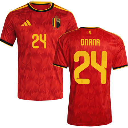 Kid's ONANA #24 Belgium Home Replica Jersey World Cup 2026