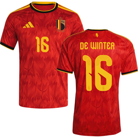 Kid's DE WINTER #16 Belgium Home Replica Jersey World Cup 2026