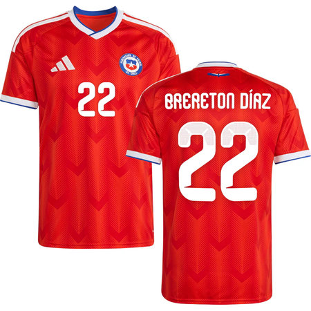 Kid's Brereton Díaz #22 Chile Home Replica Jersey World Cup 2026