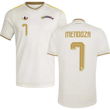 Kid's MENDOZA #7 Venezuela Away Replica Jersey World Cup 2026