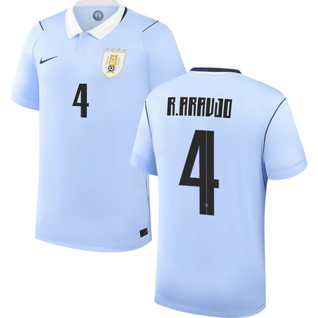 Kid's R.ARAUJO #4 Uruguay Home Replica Jersey World Cup 2026