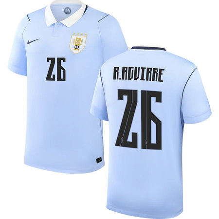 Kid's R.AGUIRRE #26 Uruguay Home Replica Jersey World Cup 2026